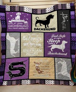 Feet Safe At Night Sleep With A Dachshund Quilt Bedding Set Bedroom Decor, Gifts for Family
