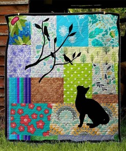 Feline Love Personalized Quilt Blanket Bedding Set for Home Decoration and Family Gifts