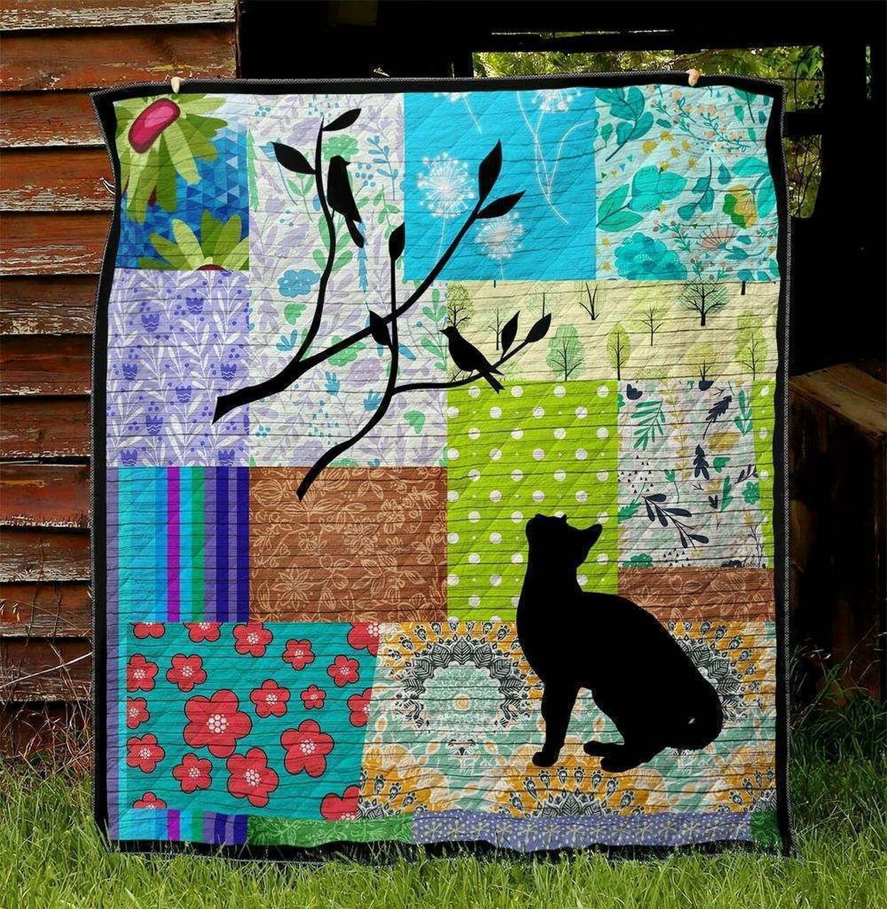Feline Love Personalized Quilt Blanket Bedding Set for Home Decoration and Family Gifts