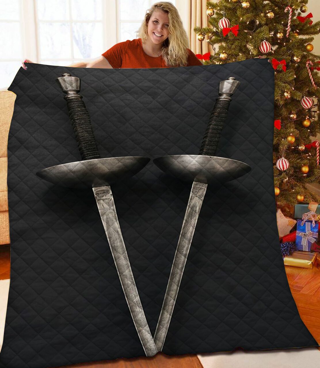 Fencing Quilt Bedding Set Bedroom Decor, Gifts for Family