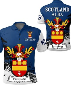 Fennison Scottish Family Crest Scotland Special Polo Shirt - Golf Shirt