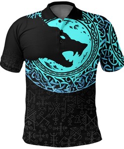 Fenrir Norse Wolf Viking Polo Shirt