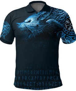Fenrir Wolf Viking Polo Shirt