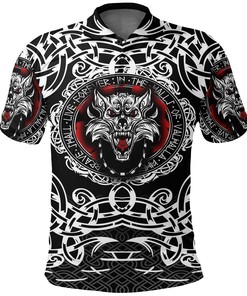 Fenrir Wolf Viking Polo Shirt Gifts for Viking Lovers