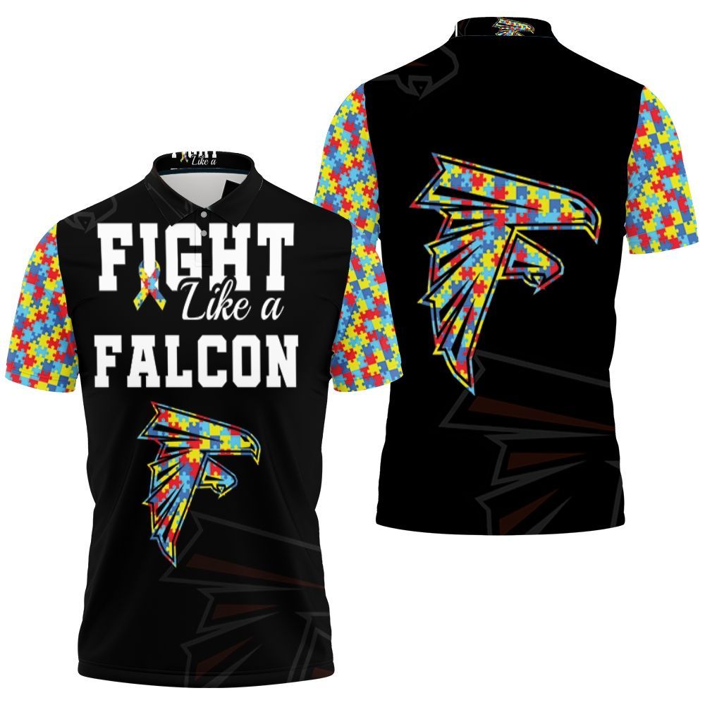 Fight Like A Atlanta Falcons Autism Support Polo Shirt