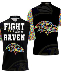 Fight Like A Baltimore Ravens Autism Support Polo Shirt