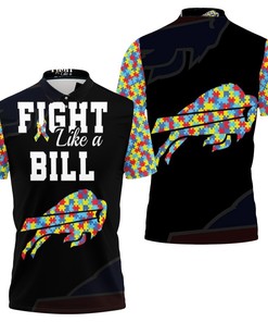 Fight Like A Buffalo Bills Autism Support Polo Shirt