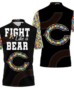 Fight Like A Chicago Bears Autism Support Polo Shirt
