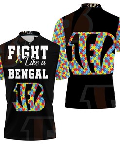Fight Like A Cincinnati Bengals Autism Support Polo Shirt