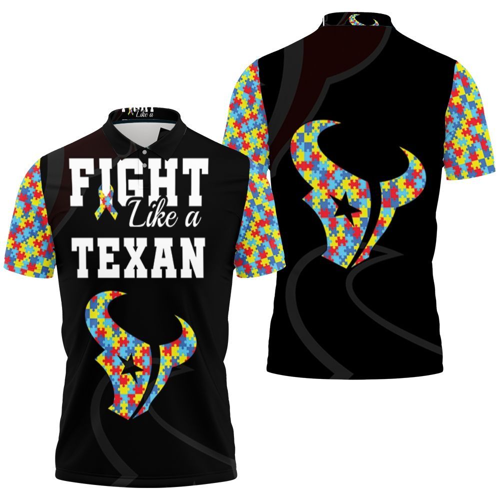 Fight Like A Houston Texans Autism Support Polo Shirt