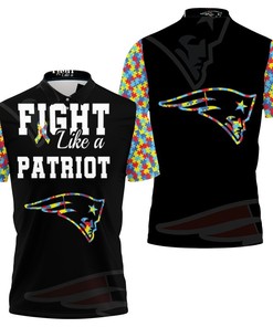 Fight Like A New England Patriots Autism Support Polo Shirt