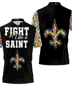 Fight Like A New Orleans Saints Autism Support Polo Shirt