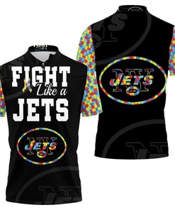 Fight Like A New York Jets Autism Support Polo Shirt