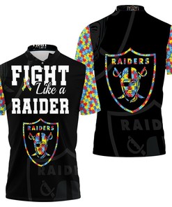 Fight Like A Oakland Raiders Autism Support Polo Shirt