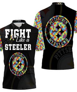 Fight Like A Pittsburgh Steelers Autism Support Polo Shirt