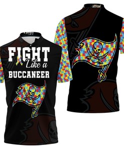 Fight Like A Tampa Bay Buccaneers Autism Support Polo Shirt