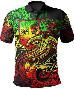 Fiji Polo Shirt - Reggae Shark Polynesian Tattoo
