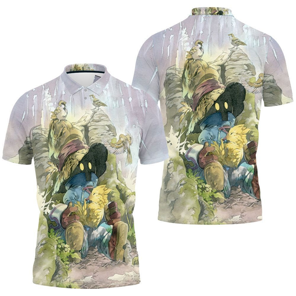Final Fantasy Black Mage And Chocobo 3D Polo Shirt