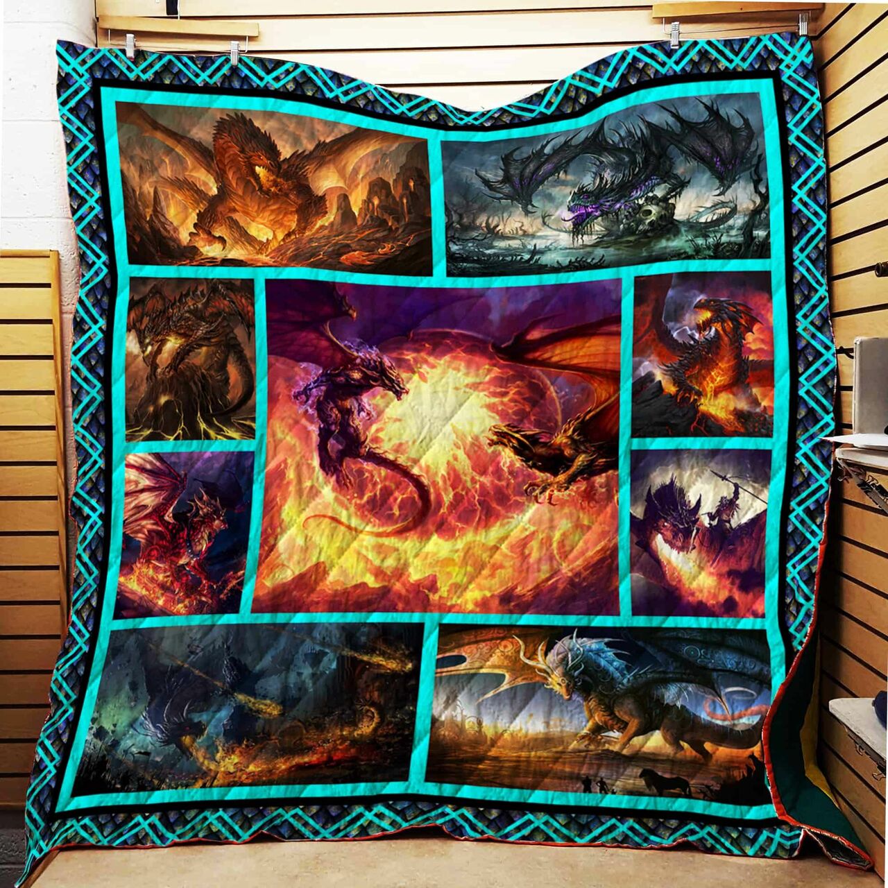Fire And Ferocious Dragon Quilt Bedding Set Blanket Gifts For Dragon Lover
