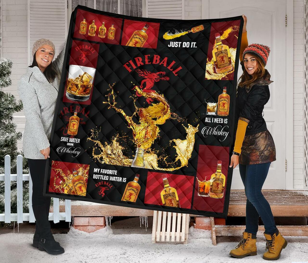 Fireball Cinnamon All I Need Is Whisky Gift Idea Quilt Bedding Set Bedroom Decor, Gifts for Family