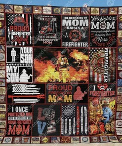 Firefighter Mom Personalized Quilt Bedding Set, Great for Home Decoration and Family Gifts