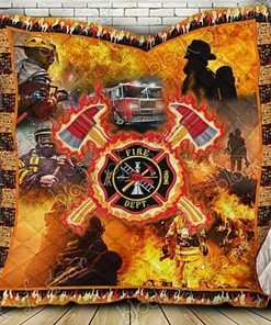 Firefighter Personalized Quilt Bedding Set Blanket for Home Decor and Family Gifts
