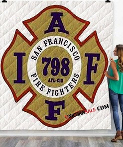 Firefighter San Francisco Fire Fighters 3D Customized Personalized Quilt Bedding Set Blanket