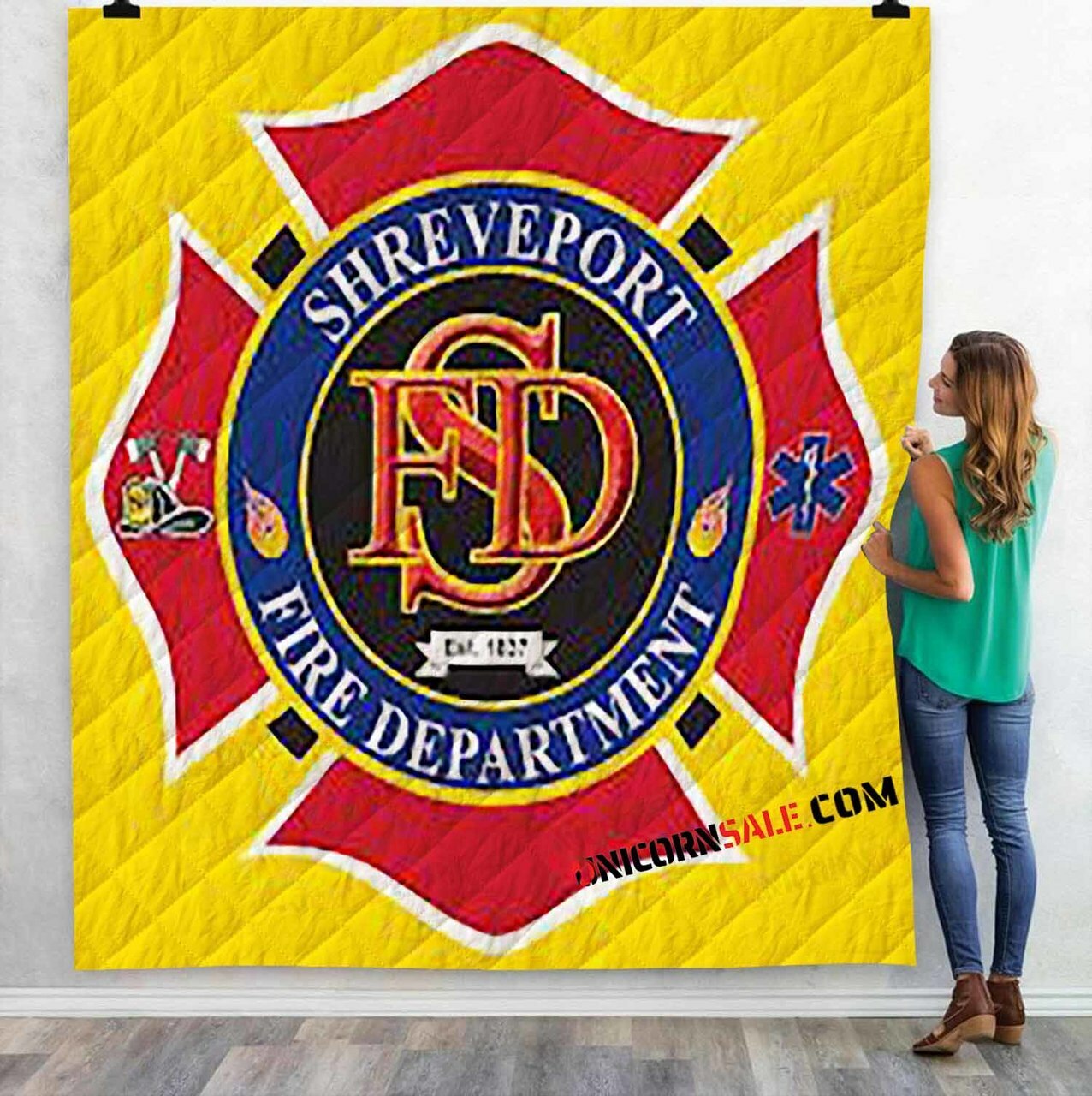 Firefighter Shreveport Fire Department 3D Customized Personalized Quilt Bedding Set Blanket