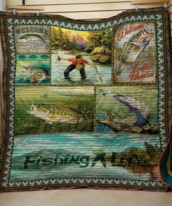 Fishing A Life Personalized Quilt Bedding Set - Great for Bedroom Decor and Family Gifts