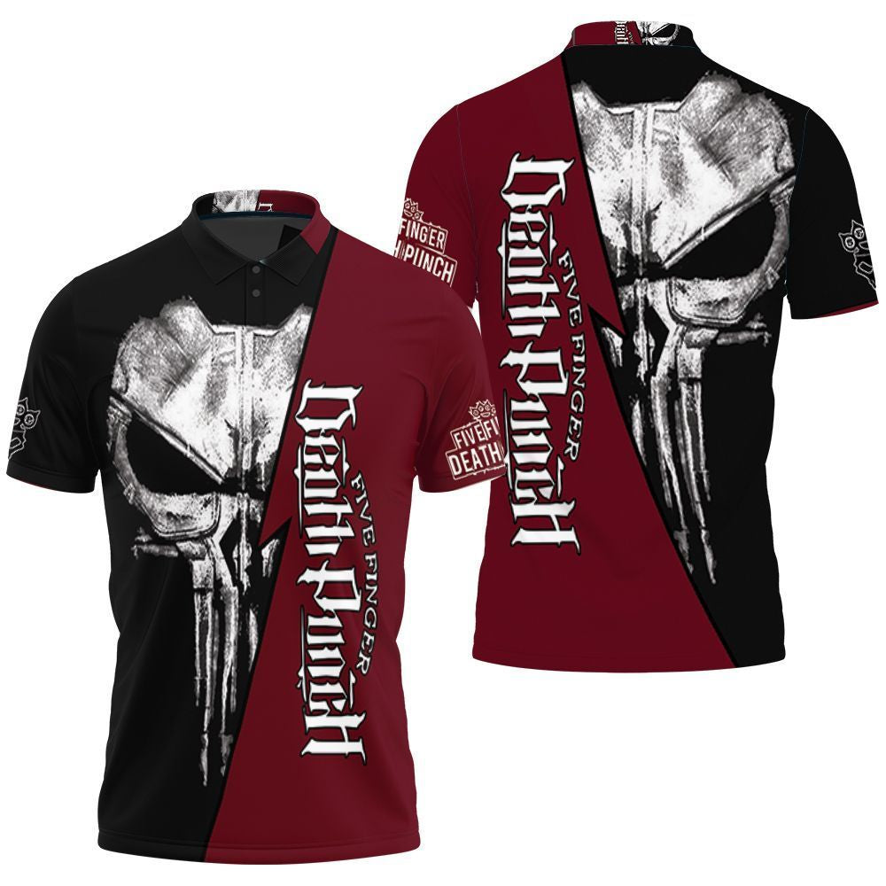 Five Fingers Death Skull For Lovers 3D Polo Shirt Gift