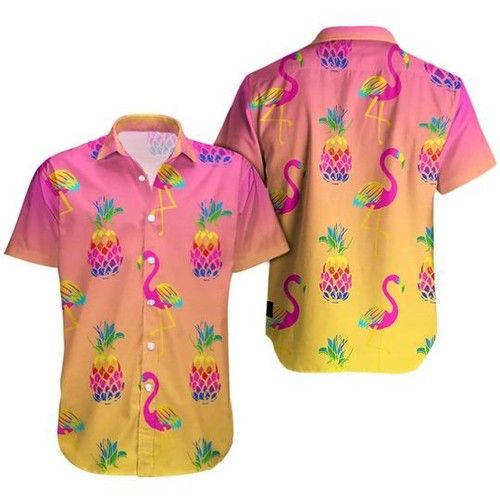 Flamingo Polo Hawaiian Shirt Summer