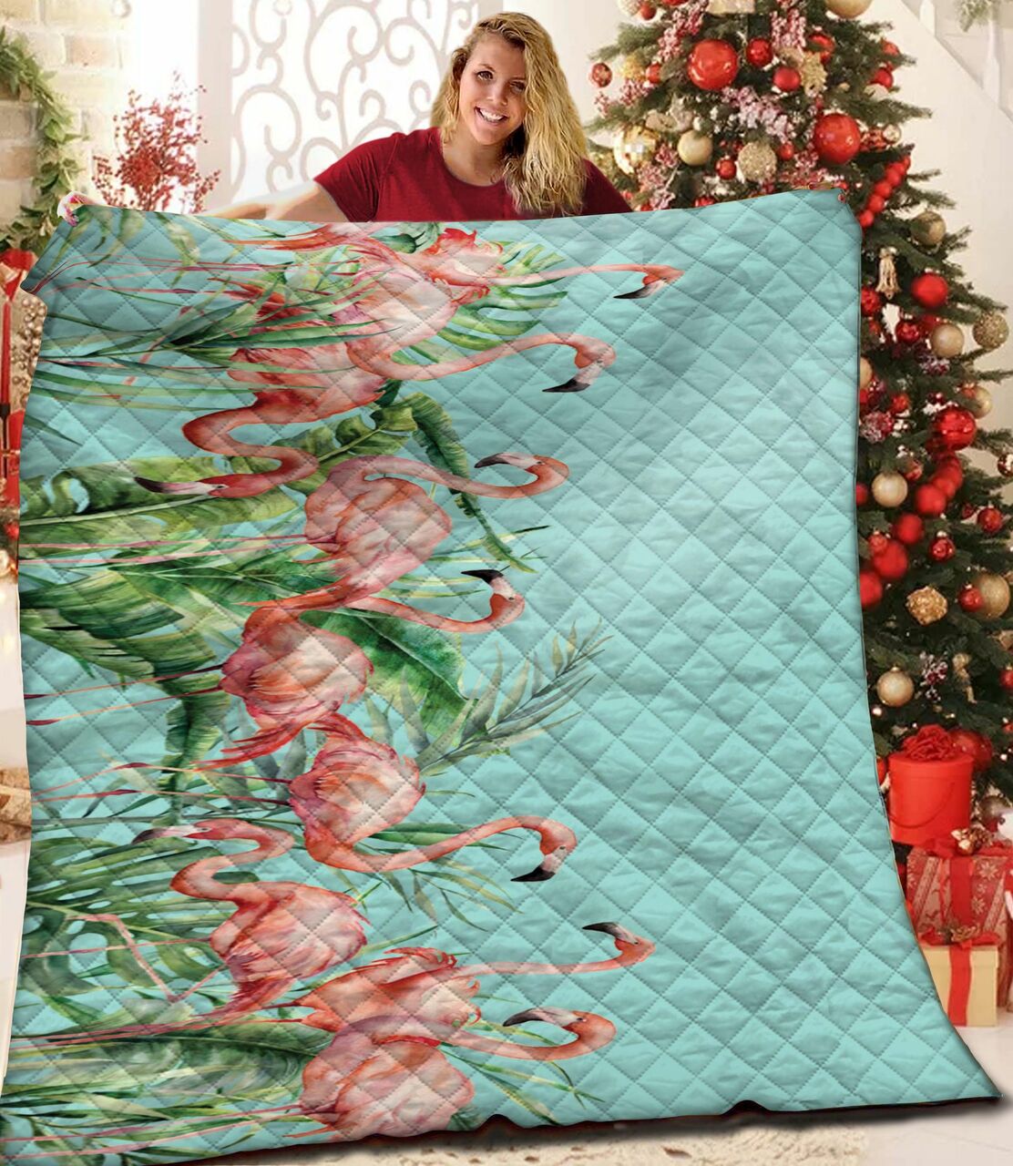 Flamingo Quilt Bedding Set for Bedroom Decor and Gifts for Family, Perfect for Home Decoration and Picnic
