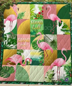 Flamingo Stand Tall And Stand Out Quilt Bedding Set Blanket