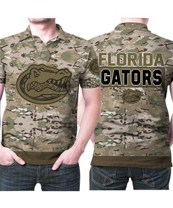 Florida Gators Camouflage Pattern American Flag 3D Printed Gift For Florida Gators Fan Polo