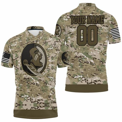 Florida State Seminoles Camo Pattern 3D Personalized Polo Shirt