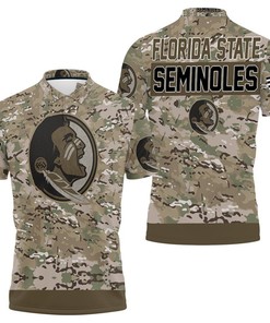 Florida State Seminoles Camo Pattern 3D Polo Shirt