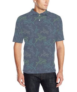 Flying Fish Pattern Print Design 02 Men Polo Shirt