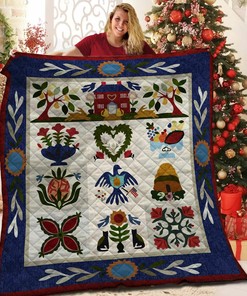 Folk Art Quilt Bedding Set Bedroom Decor, Gifts for Family