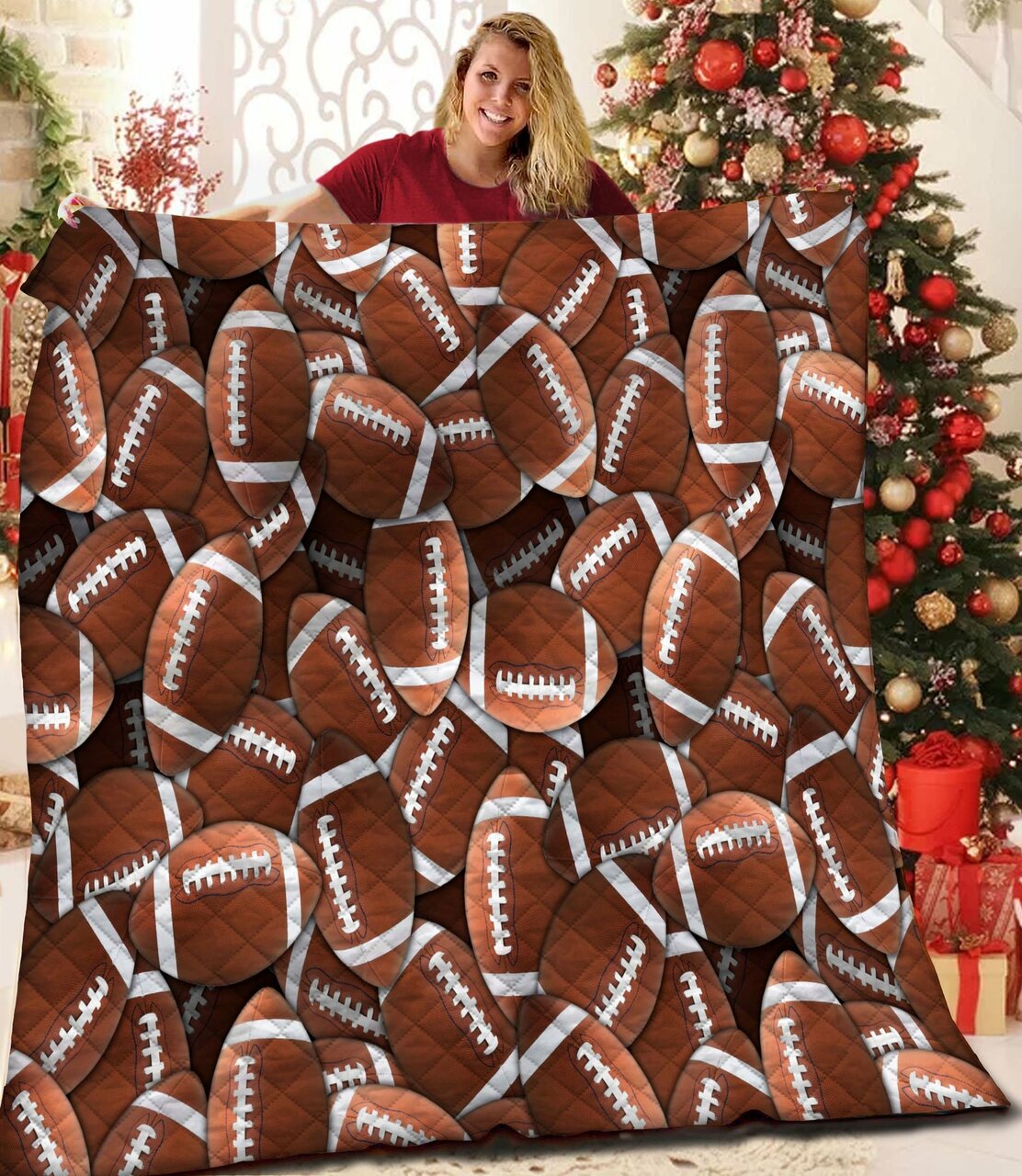 Football Quilt Bedding Set Bedroom Decor for Boys, Kids