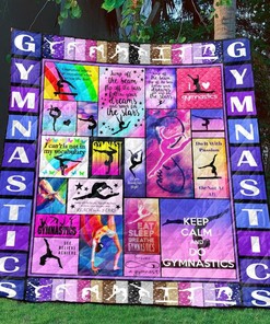 Forever A Gymnast Quilt Bedding Set with Custom Name, Perfect for Bedroom Decor and Family Gifts