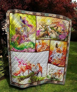 Fox 5 Quilt Bedding Set Bedroom Decor, Gifts for Family