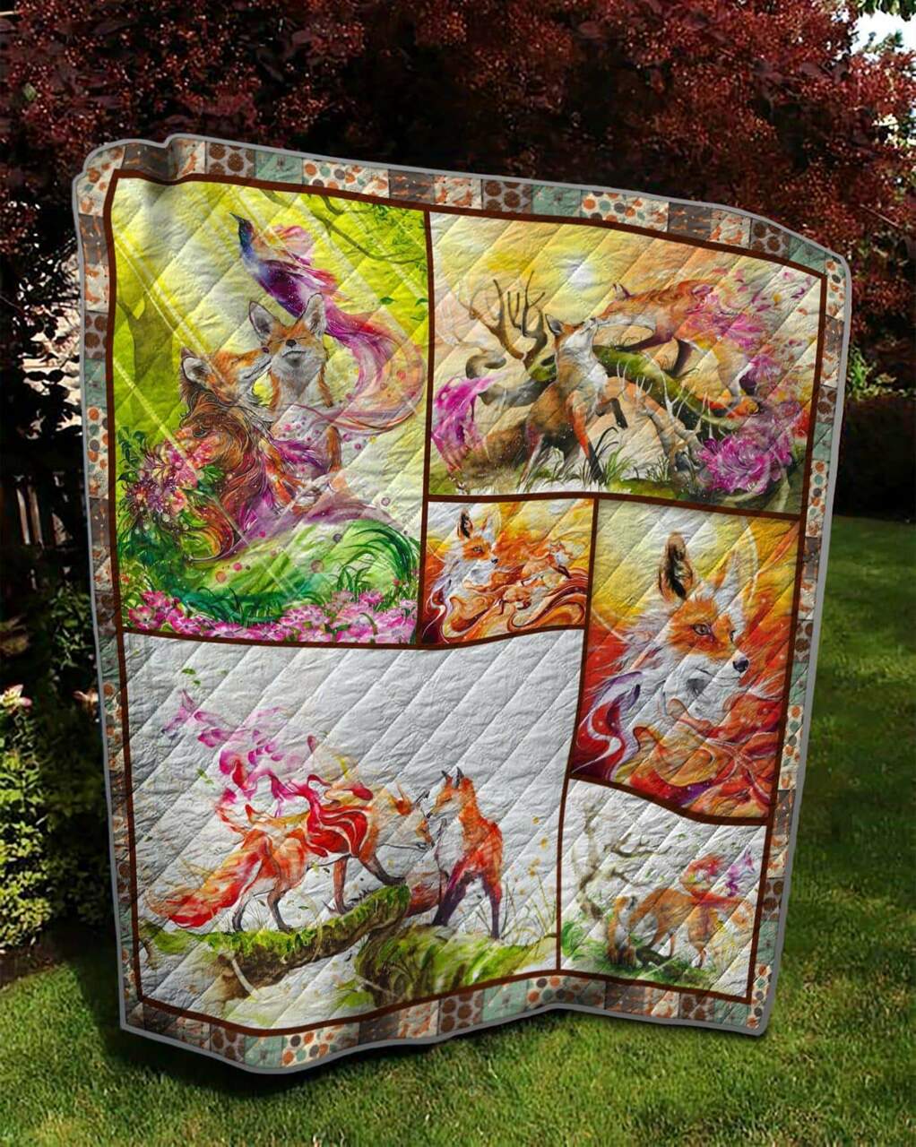 Fox 5 Quilt Bedding Set Bedroom Decor, Gifts for Family