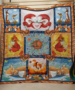 Fox Love Quilt Bedding Set Bedroom Decor, Gifts for Family