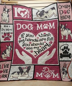 French Bulldog Mom Custom Quilt Blanket Bedding Set for Bedroom Decoration and Family Gifts
