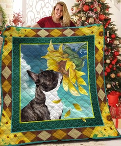 French Bulldog Sunflower Personalized Quilt Bedding Set - Perfect for Home Decoration and Family Gifts