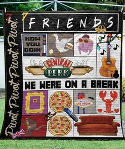 Friends TV Show Personalized Blanket Quilt Bedding Set - Great for Bedroom Decor and Family Gifts