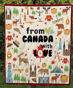 From Canada Personalized Quilt Bedding Set Blanket Great for Bedroom Decor and Family Gifts