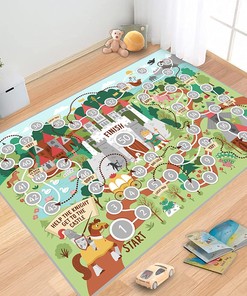 Fun Numbers Game Rug Area Rug, Game Area Home Decor: Non-Slip Gaming Carpet Interactive Numbers Game Print