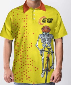 Funny Skull Cycling Enjoy The Ride Polo Shirt