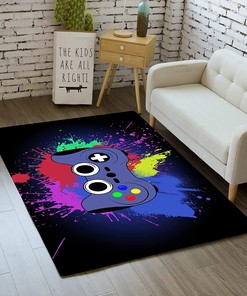 Game Area Rugs - 3D Printed Gamer Gamepad Controller Bedroom Area Rugs Living Room Mat Colorful Funny Carpet